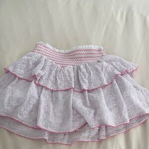 Katie J NYC Pink Eyelet A-Line Skirt